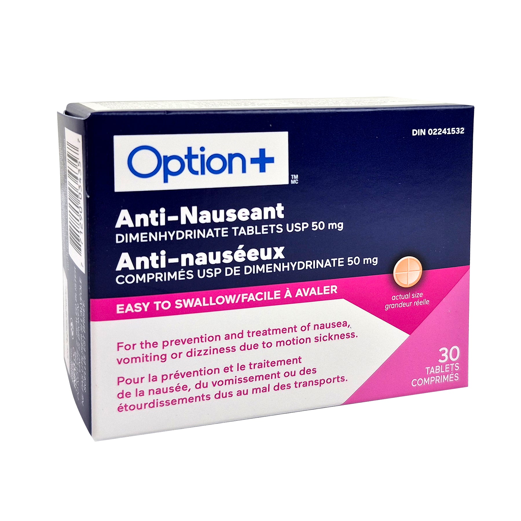 Comprimés de dimenhydrinate 50 mg (30)