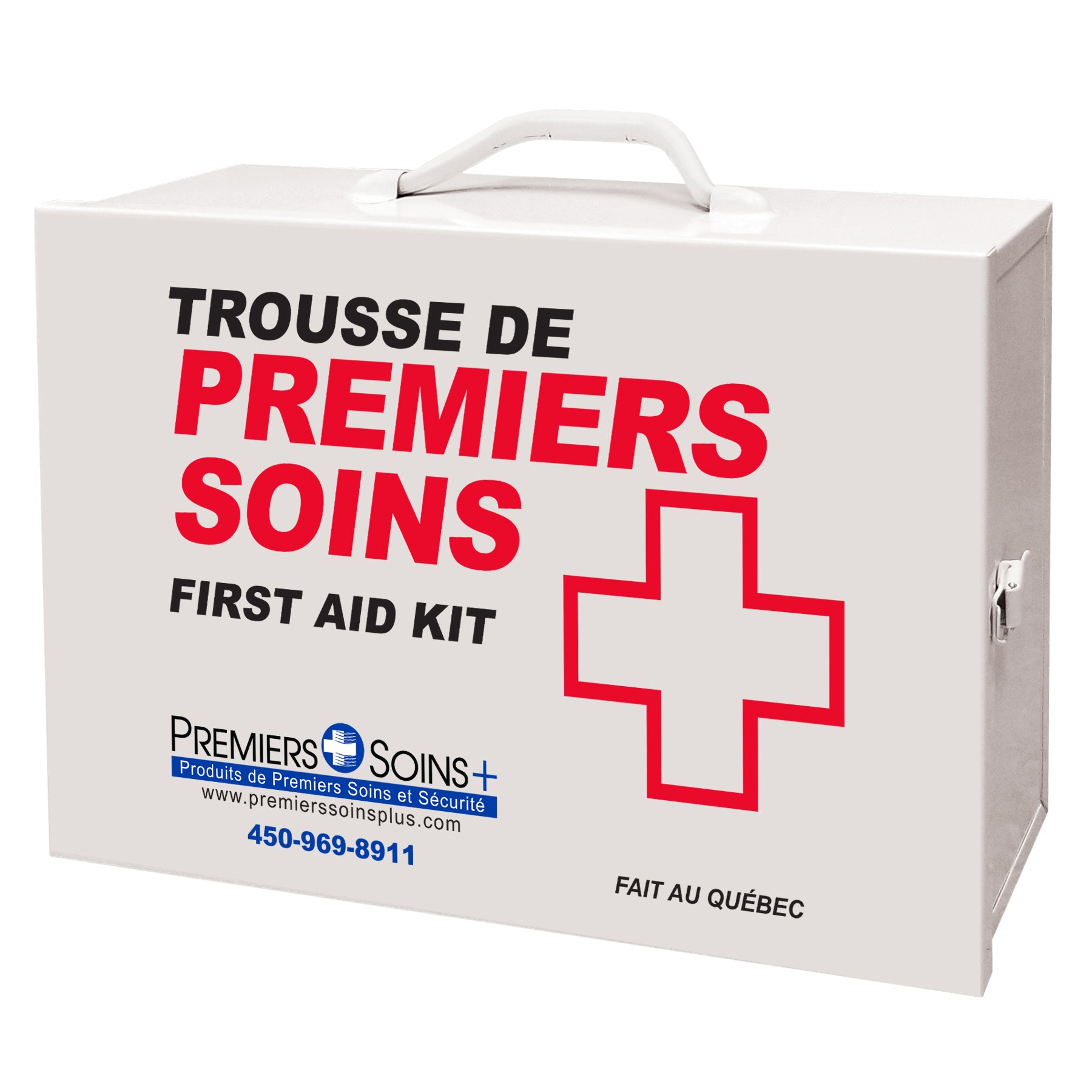 Armoire métallique vide – 15" x 10,5" x 4,75" avec logo Premiers Soins Plus