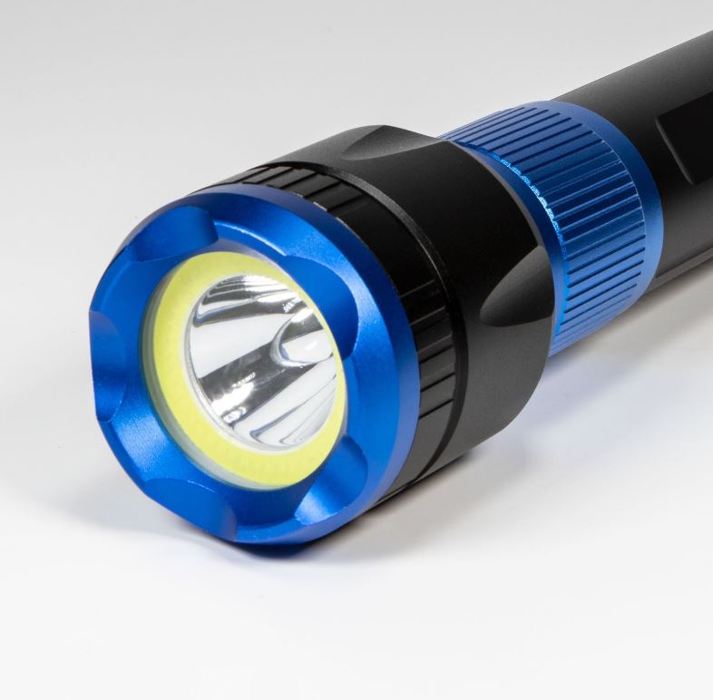 Lampe de Poche Ultra HD Rechargeable USB 3400 Lumen avec Batterie d’alimentation - Bleu
