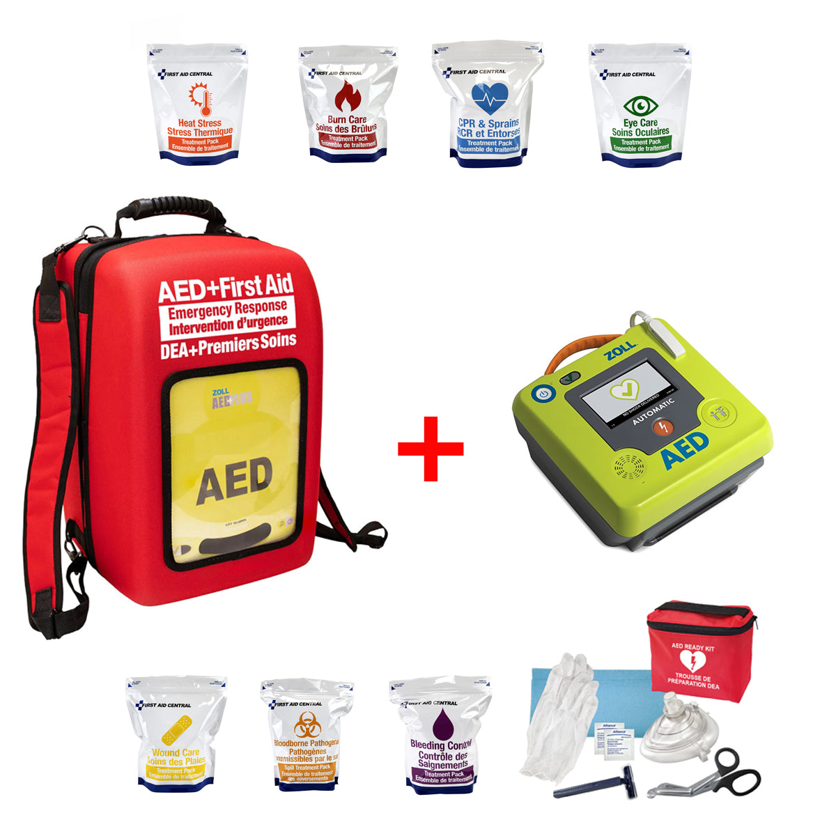 Sac à dos d'intervention d'urgence et trousse de premiers secours Zoll AED 3