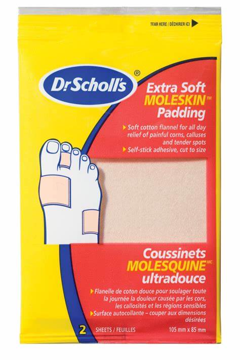 Dr. Scholl's, Rembourrage Moleskine, 8,5 x 10,5 cm, 2 feuilles/paquet