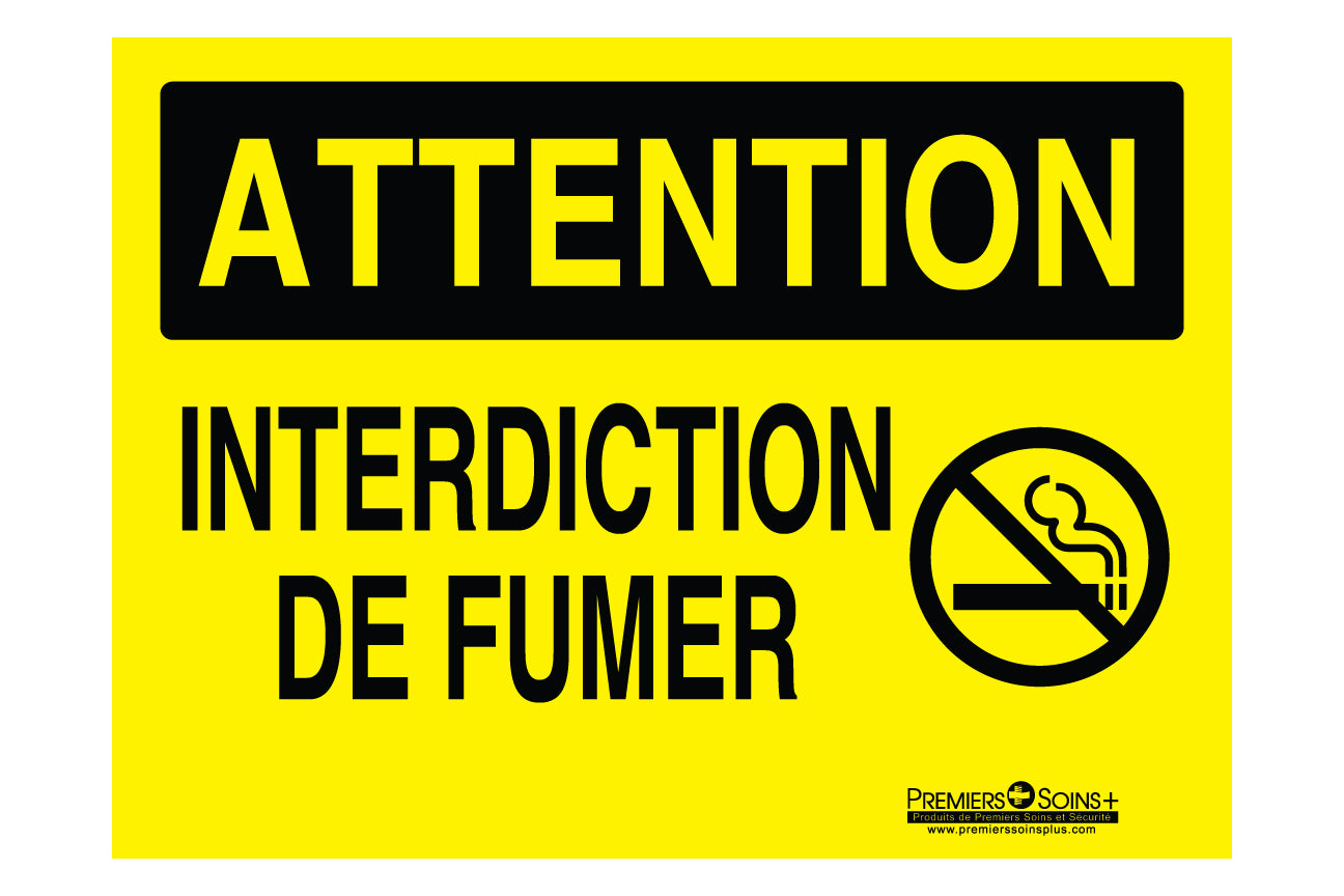 Attention - Interdiction de fumer - Enseigne