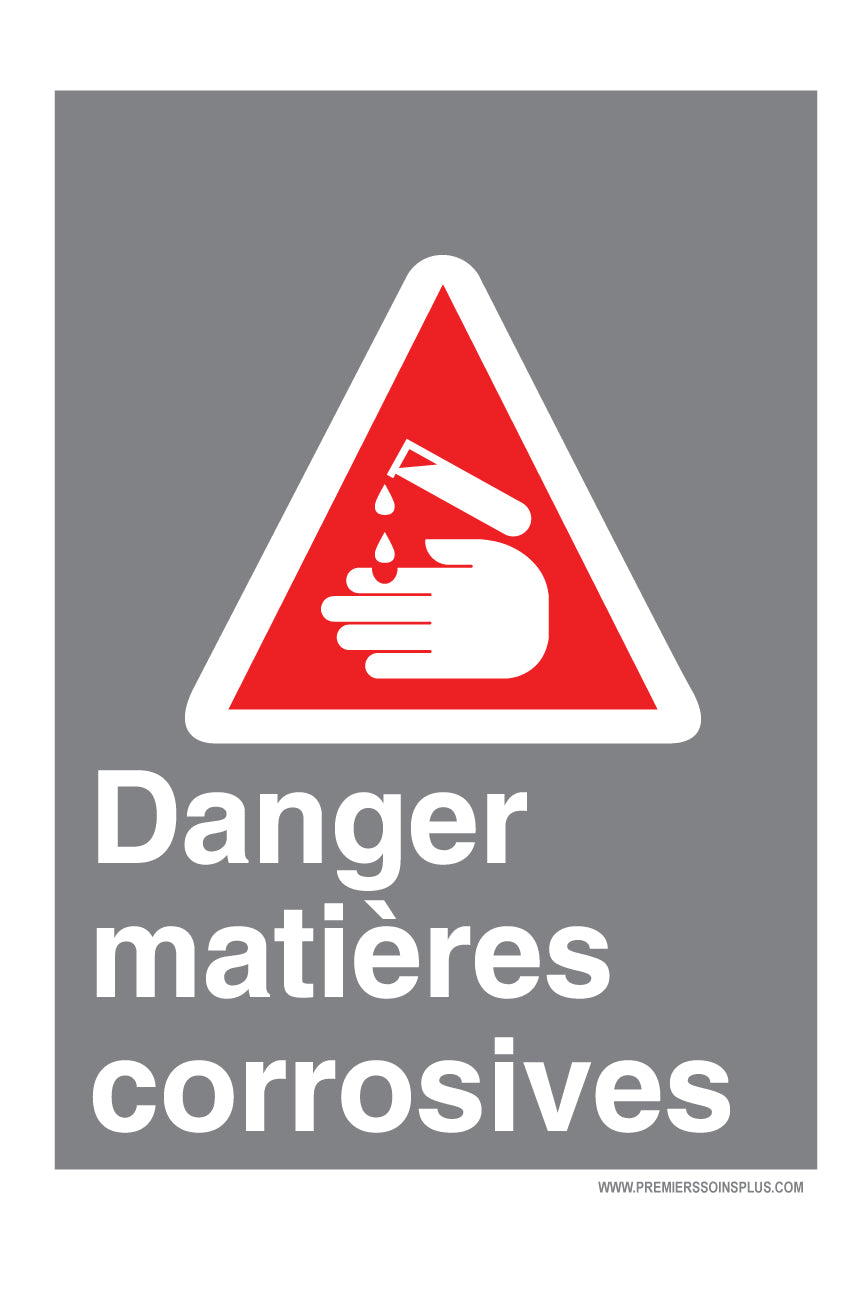 Danger matières corrosives - Enseigne