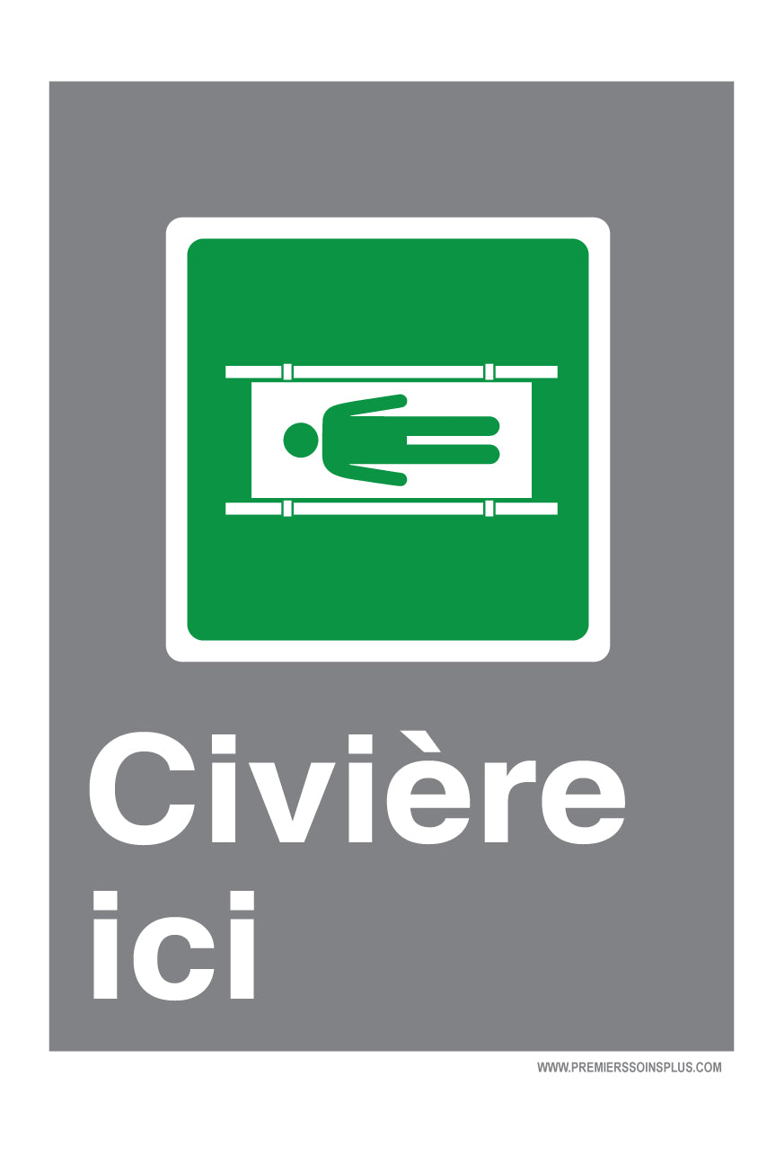 Civière ici - Enseigne
