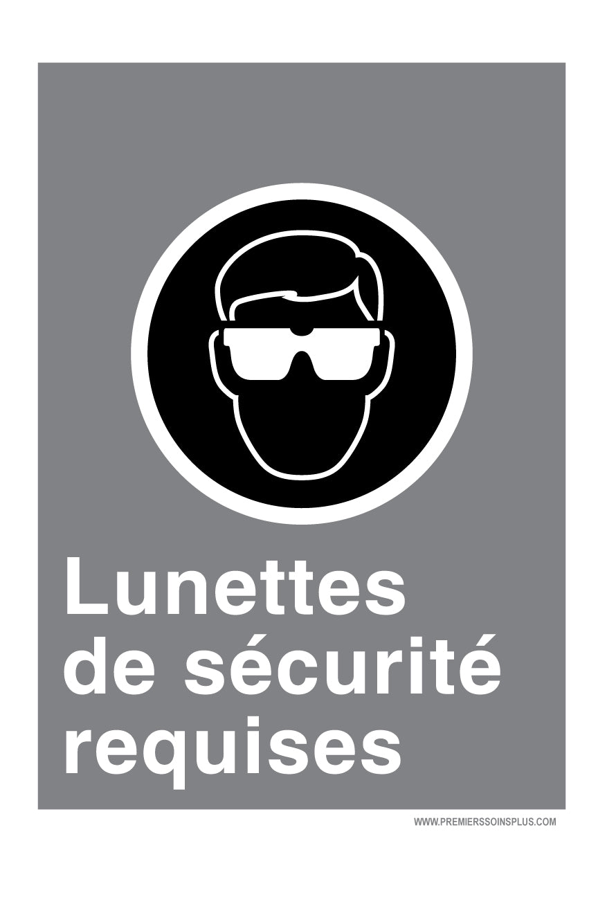 Lunettes de sécurité requises - Enseigne