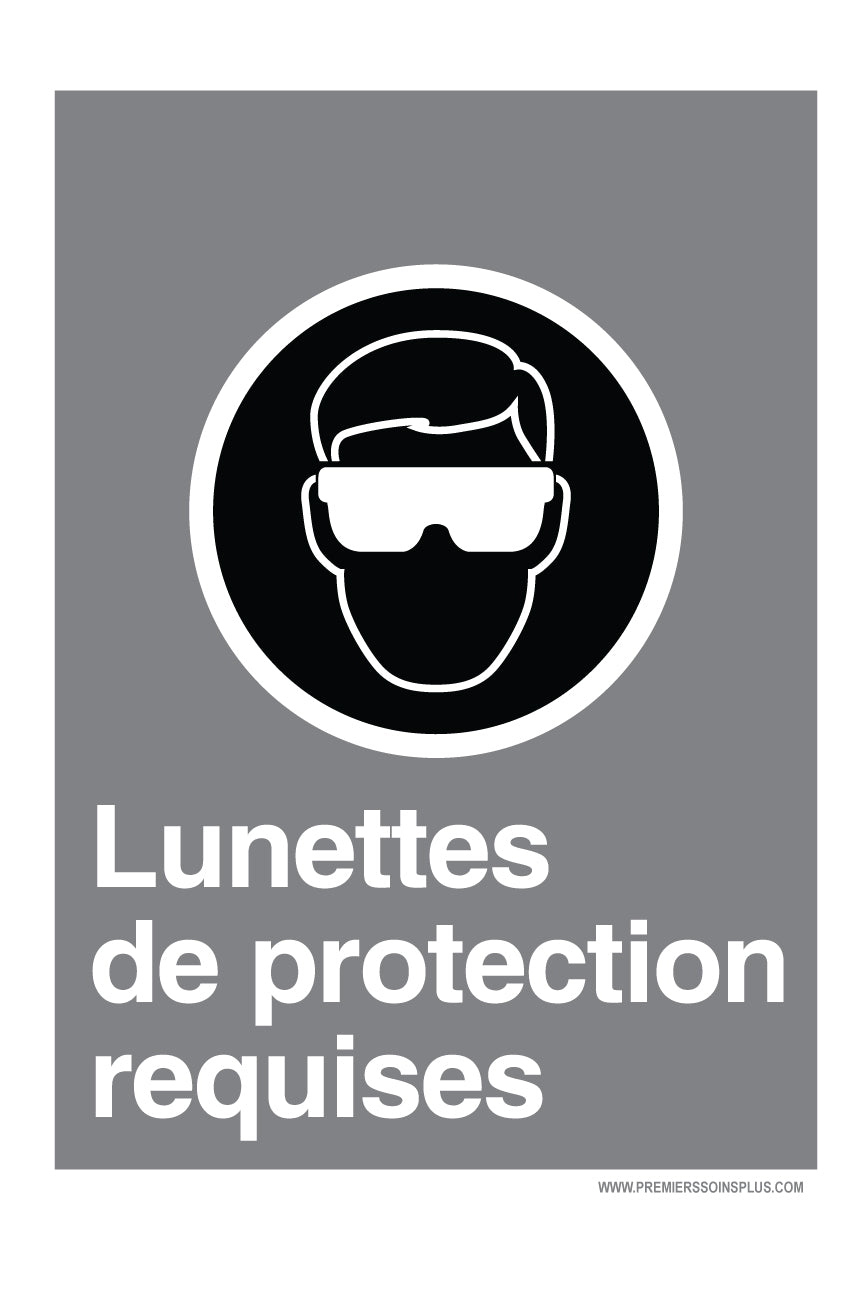 Lunettes de protection requises - Enseigne
