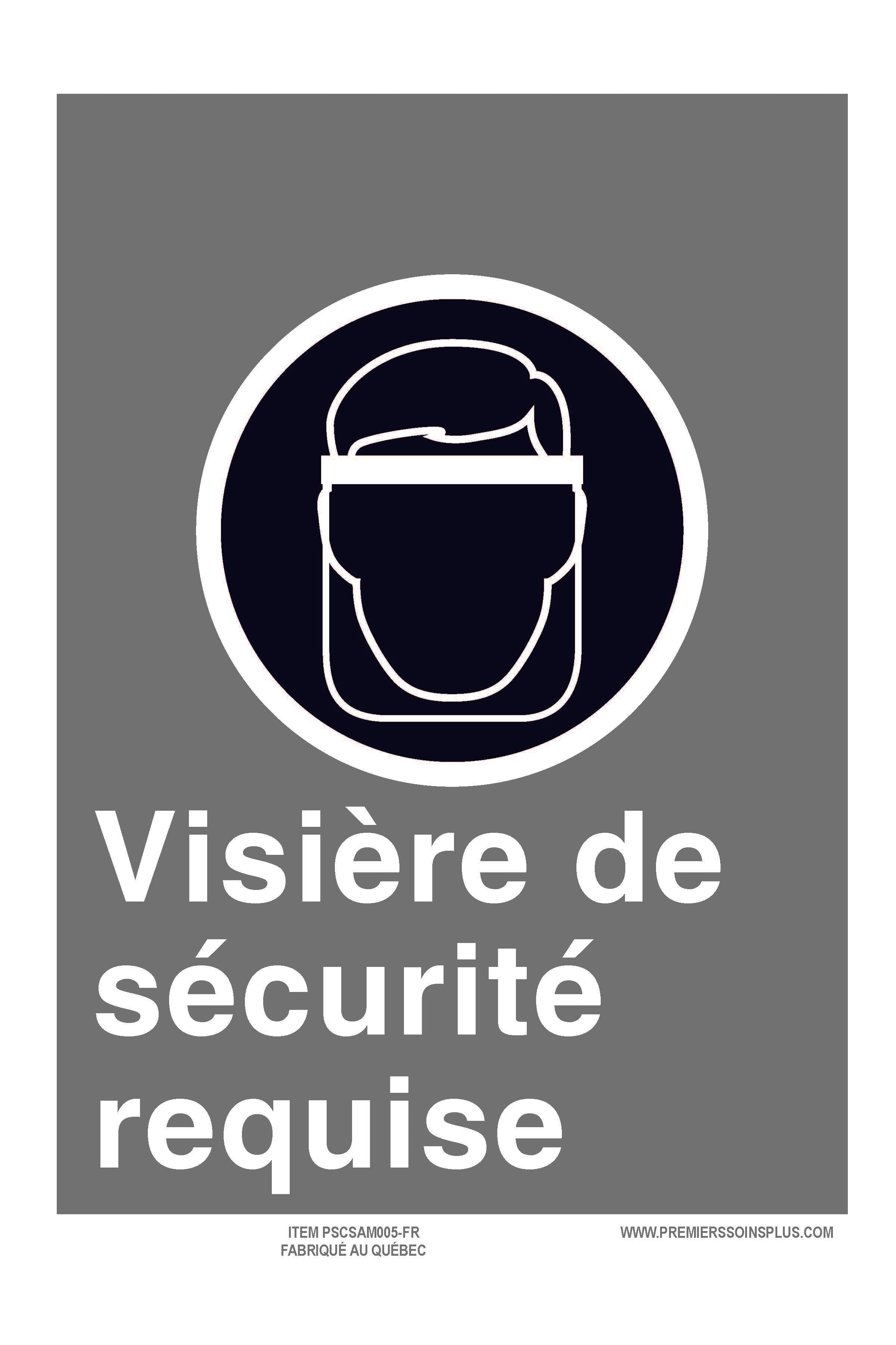 Visière de sécurité requise - Enseigne