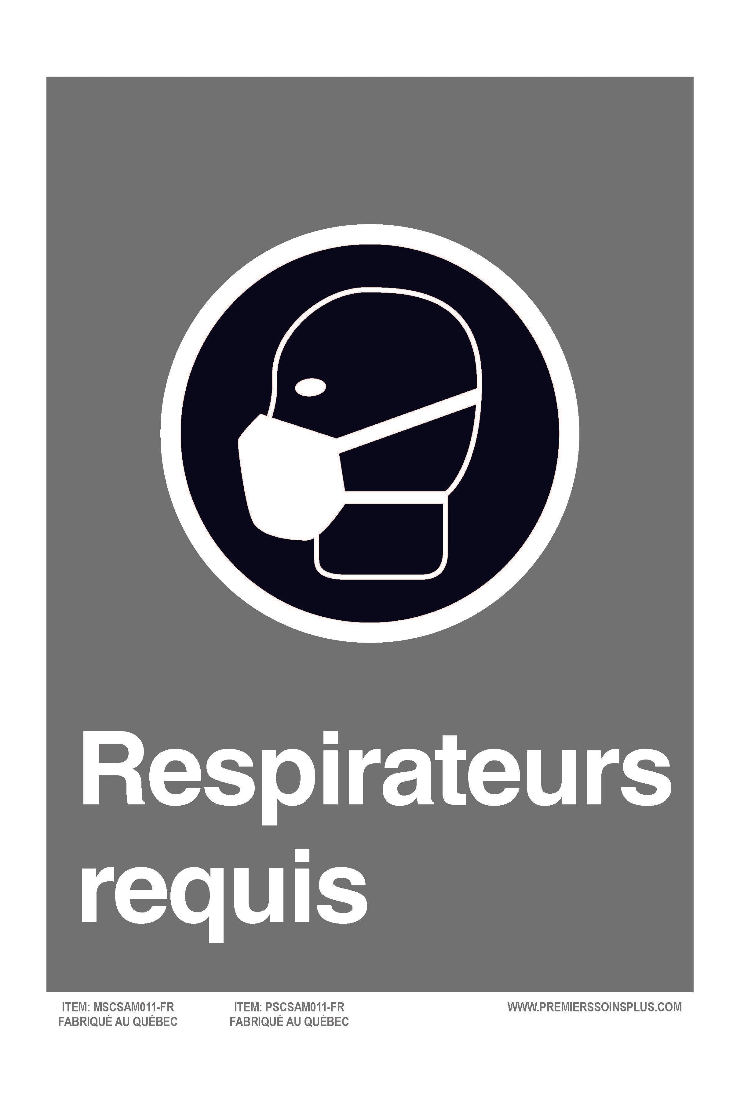 Respirateurs requis - Enseigne