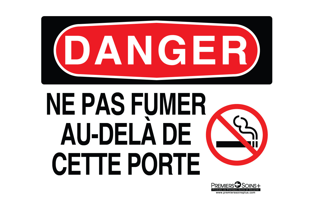 Danger - Ne pas fumer au-delà de cette porte - Enseigne