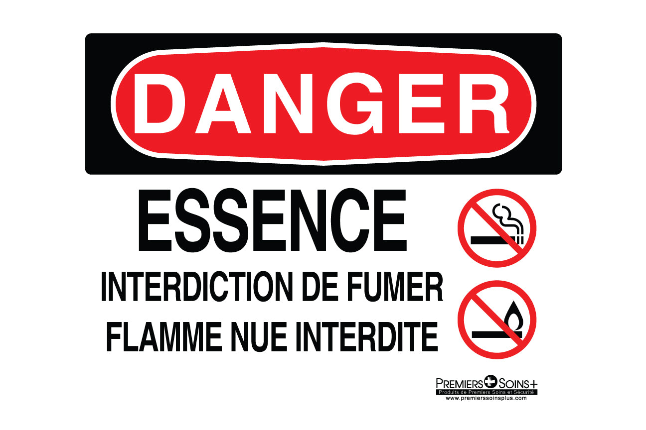 Danger - Essence Interdiction de fumer flamme nue interdite - Enseigne