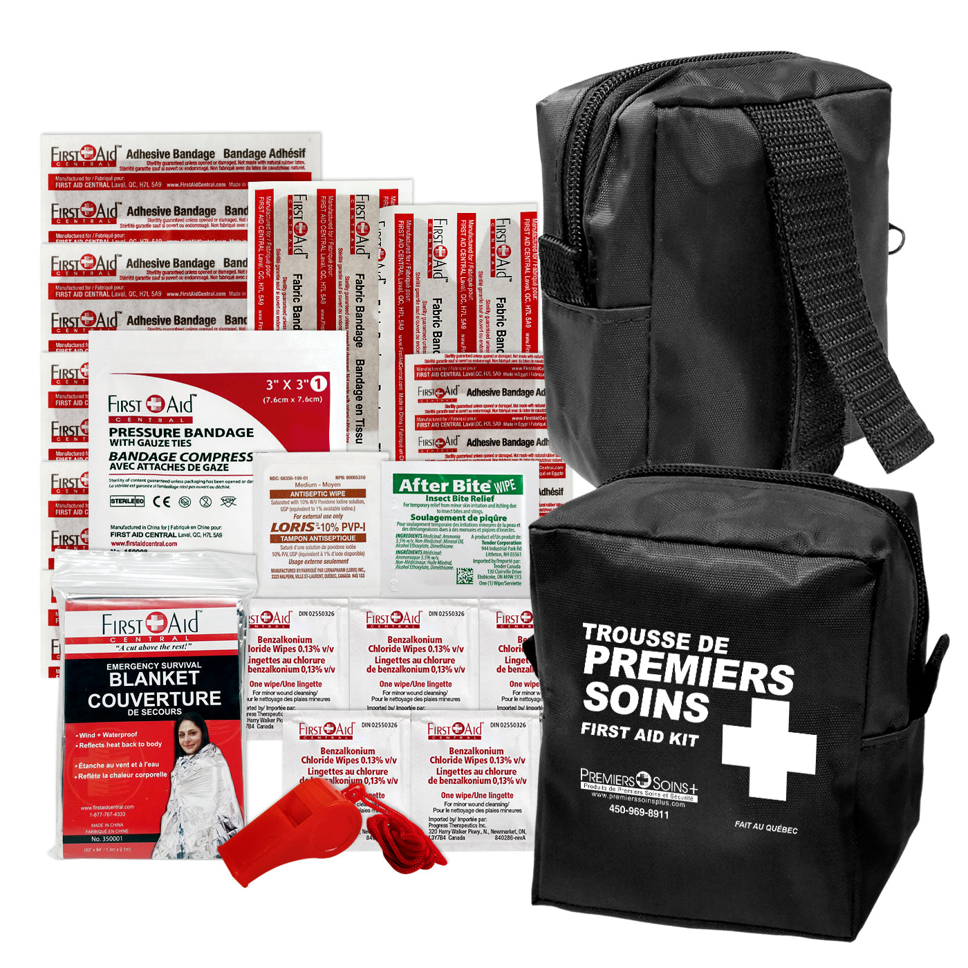 Trousse de premiers soins de Plein Air, sac en nylon avec boucle de ceinture de style velcro