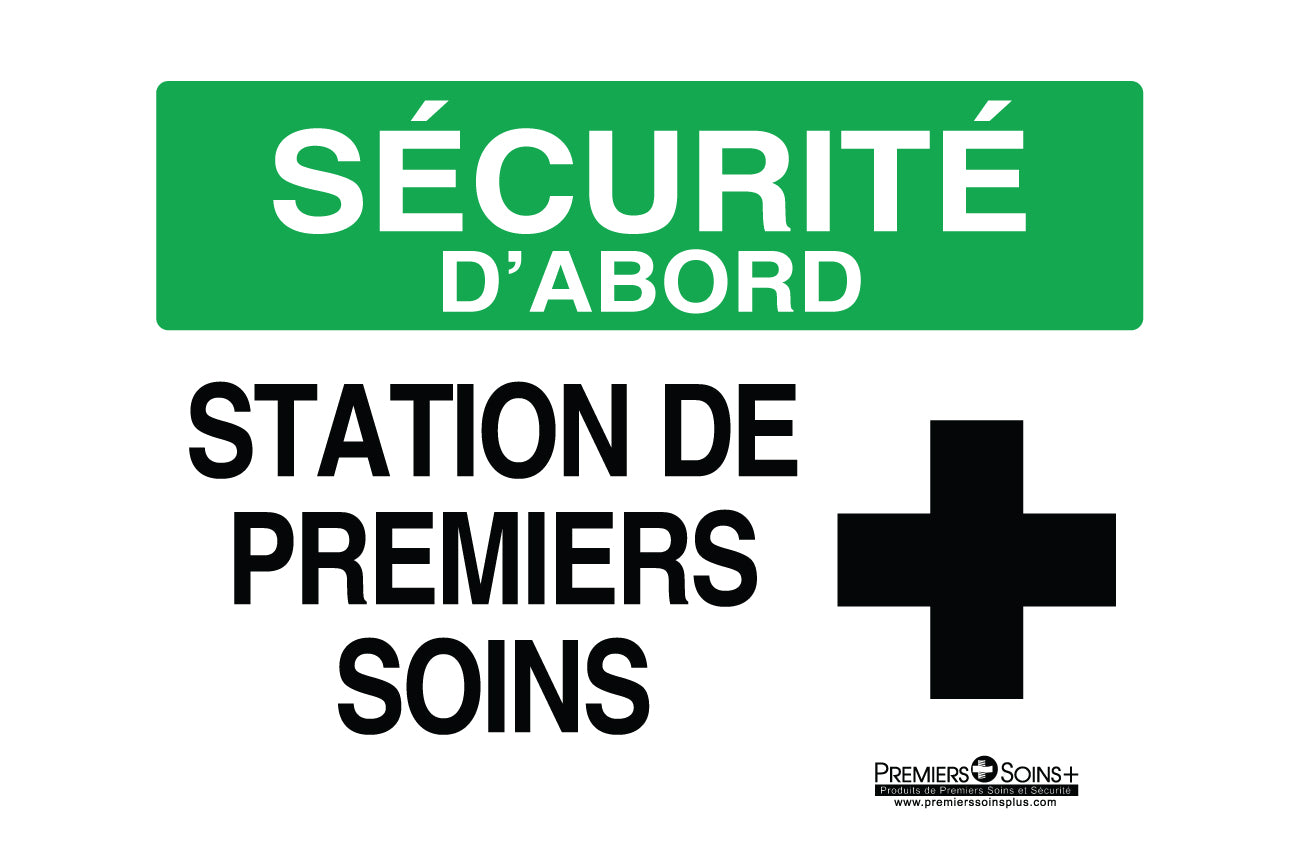 Sécurité d'abord - Station de premiers soins - Enseigne