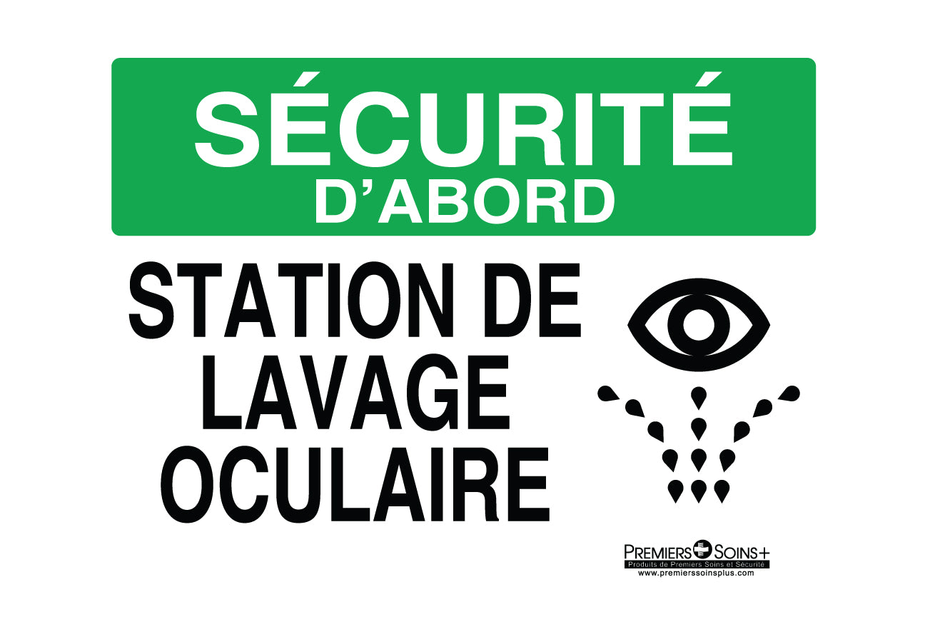 Sécurité d'abord - Station de lavage oculaire - Enseigne