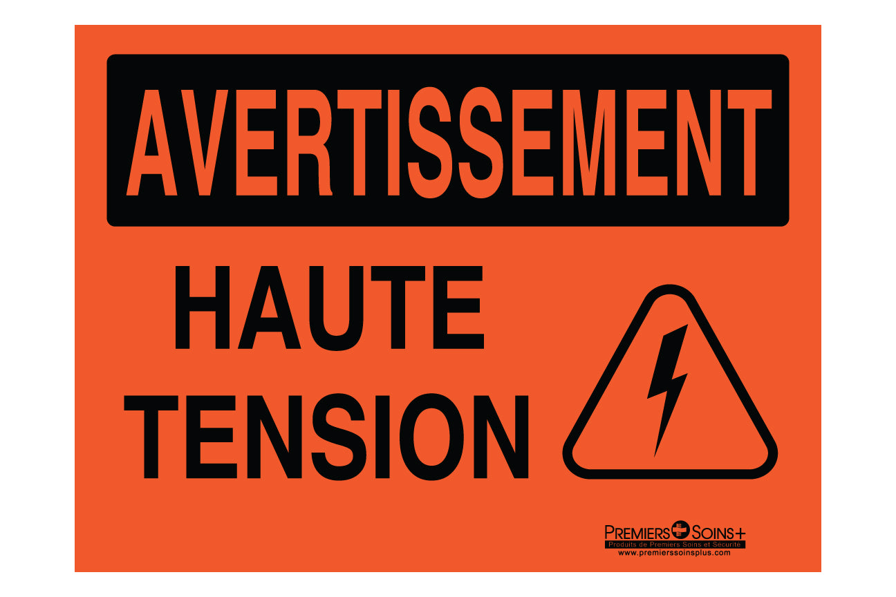 Avertissement - Haute tension - Enseigne
