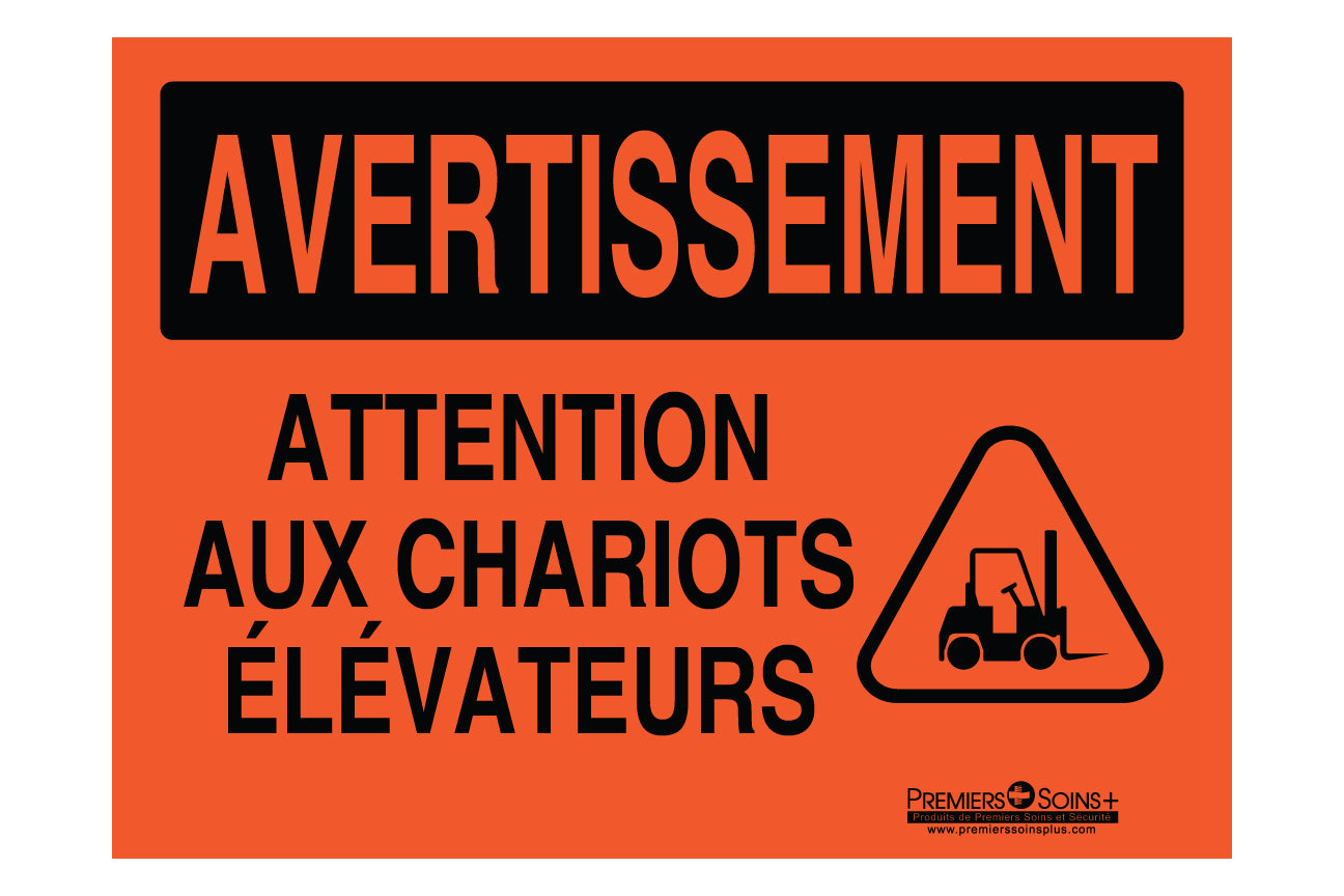 Avertissement - Attention aux chariots élévateurs - Enseigne