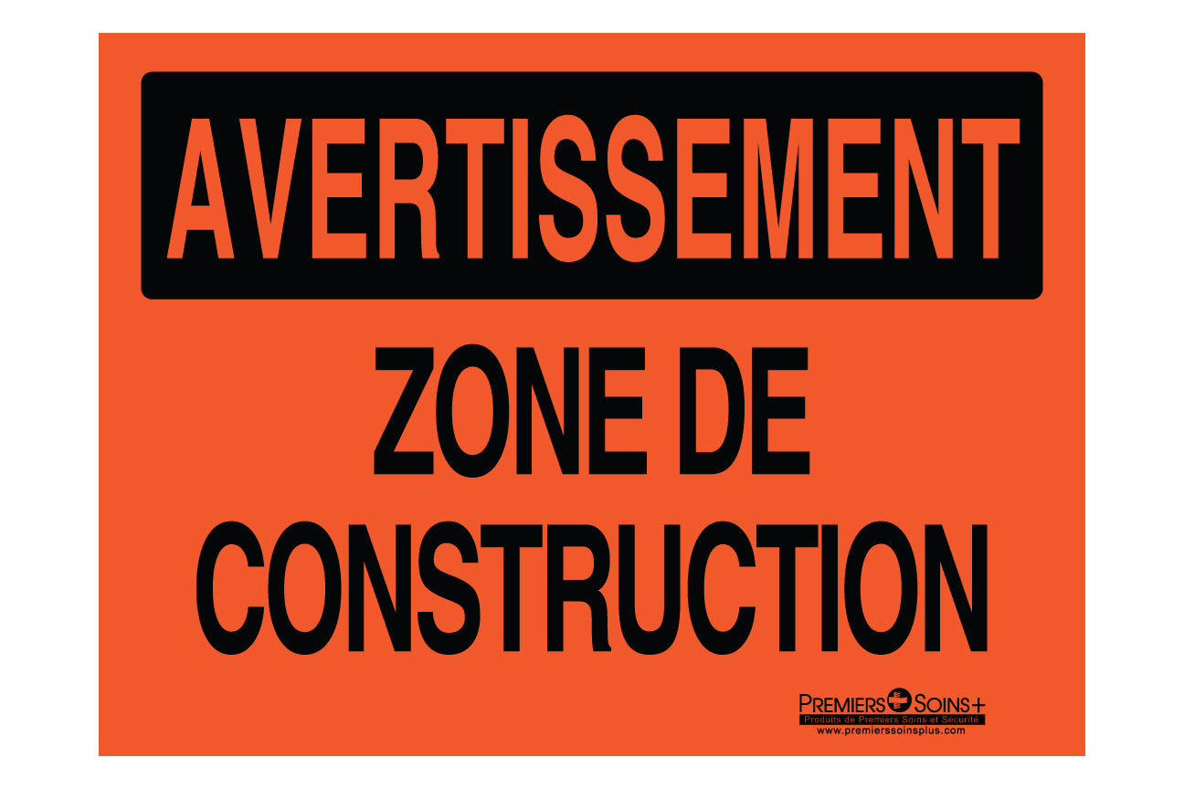 Avertissement - Zone de construction - Enseigne