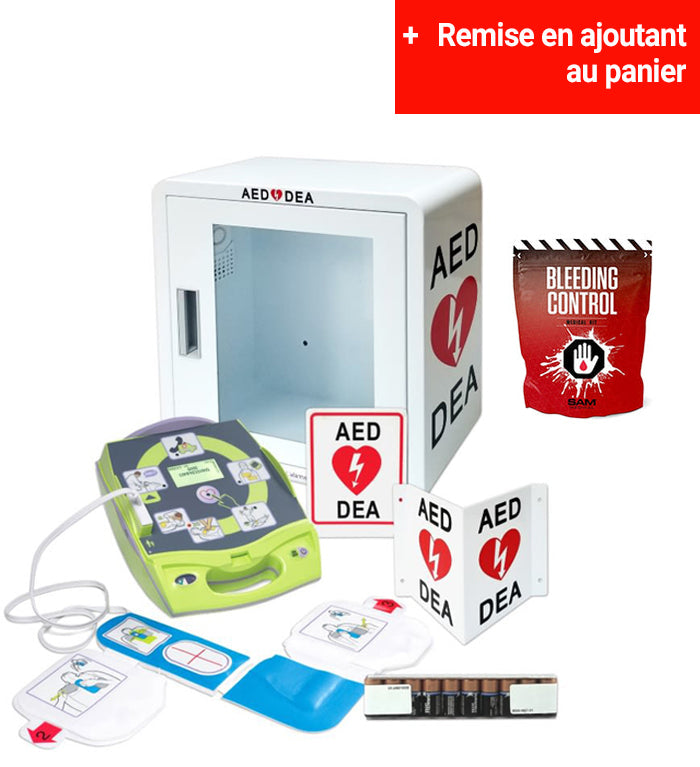 Ensemble ZOLL AED Plus + Trousse de contrôle des saignements