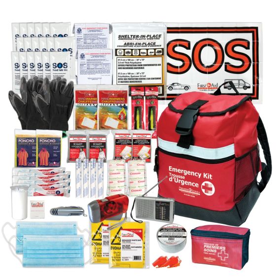 Trousse d'urgence pour 2 personnes, 72 heures, avec eau