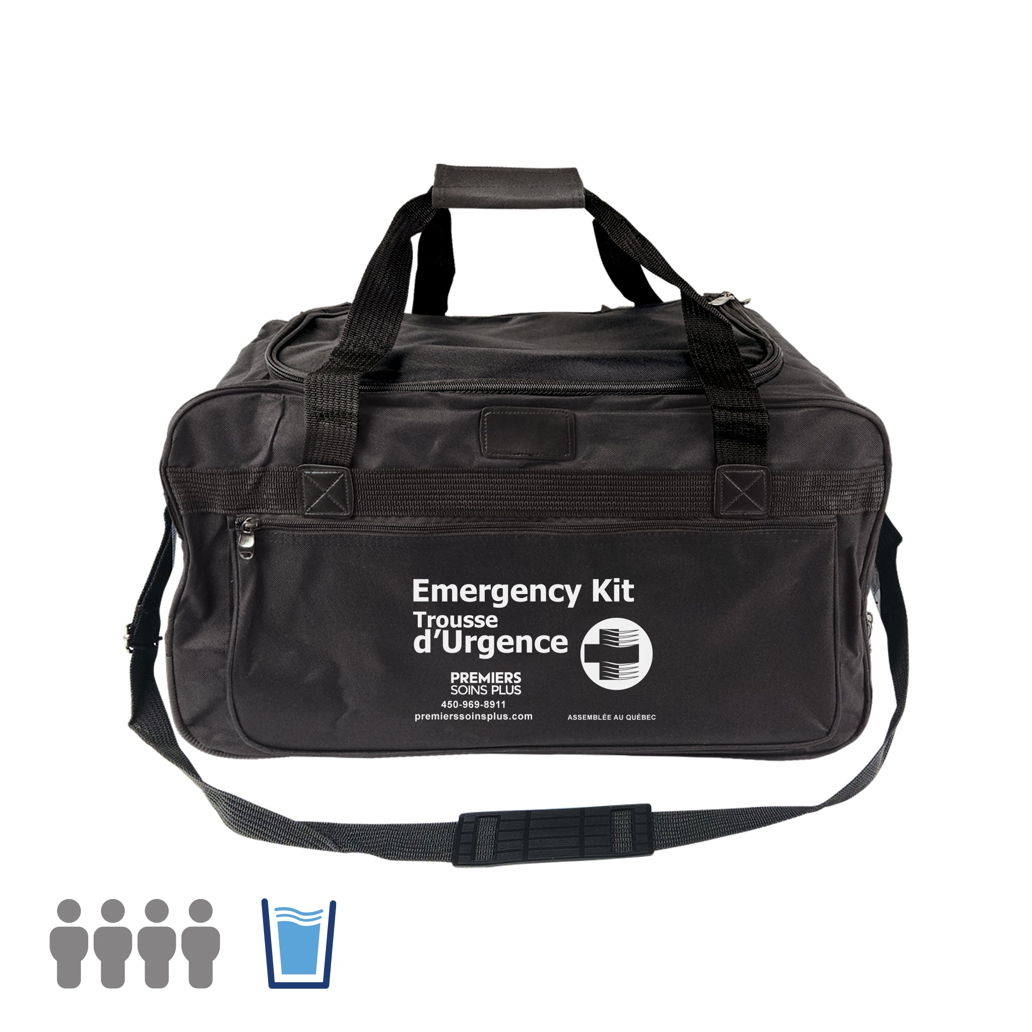 Trousse d'Urgence 72 heures - 4 personnes - Deluxe avec eau