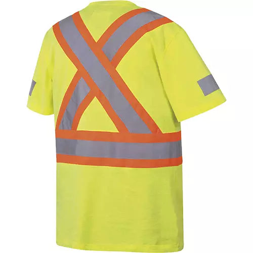 T-shirt de sécurité en coton, jaune citron haute visibilité, CSA Z96, ANSI 107-2020