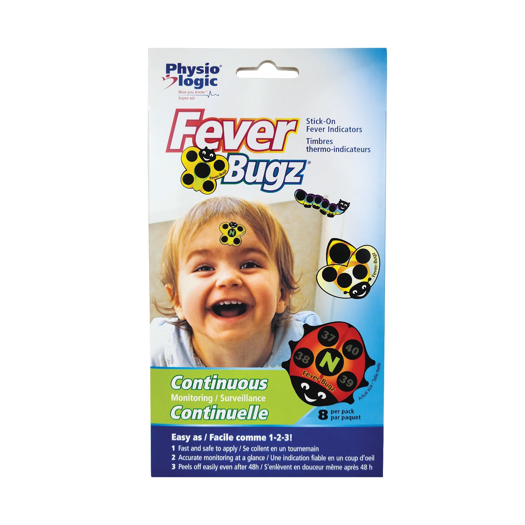 Indicateurs de fièvre autocollants Fever-Bugz, paquet de 8