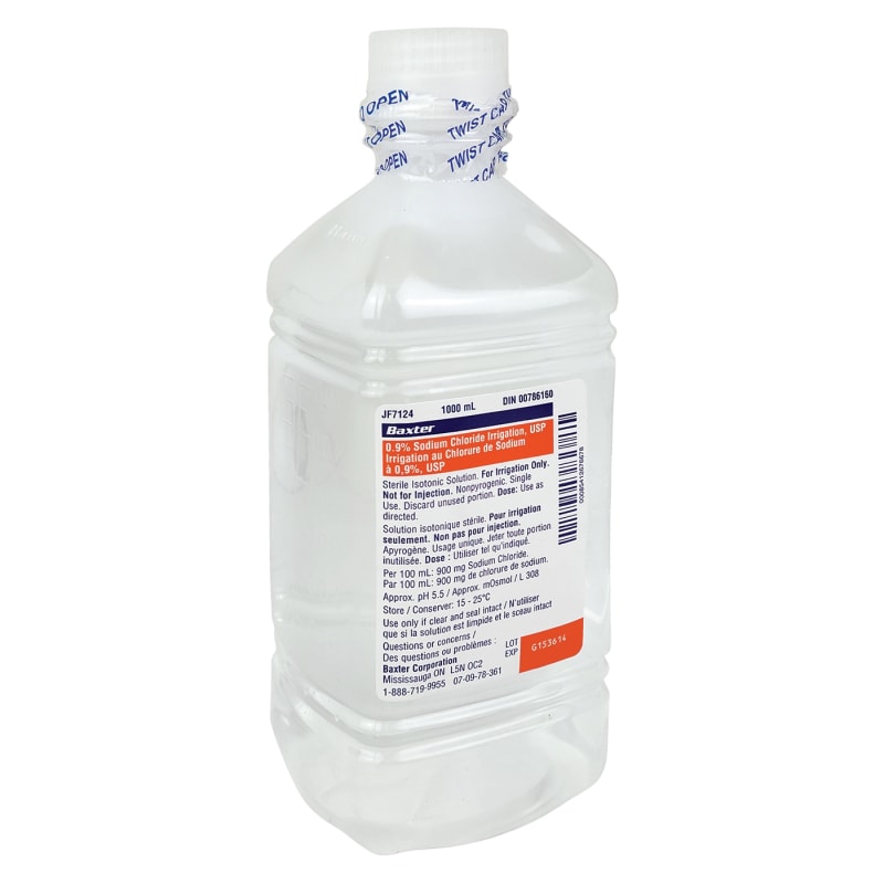 Irrigation au chlorure de sodium 0,9% - 500 ml ou 1000 ml