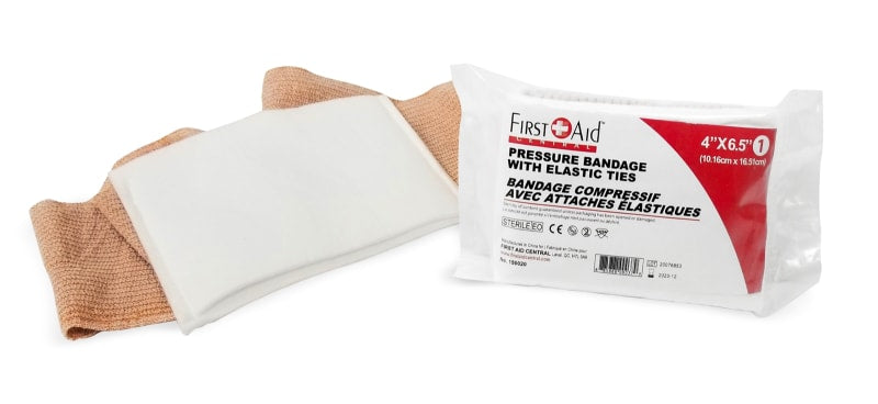Bandage de compression avec attaches élastiques – 4" x 6,5"