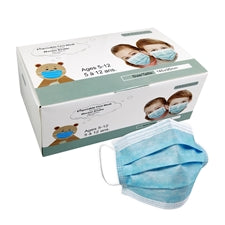 Kids Face Masks with Ear Loop, Blue, Box of 50