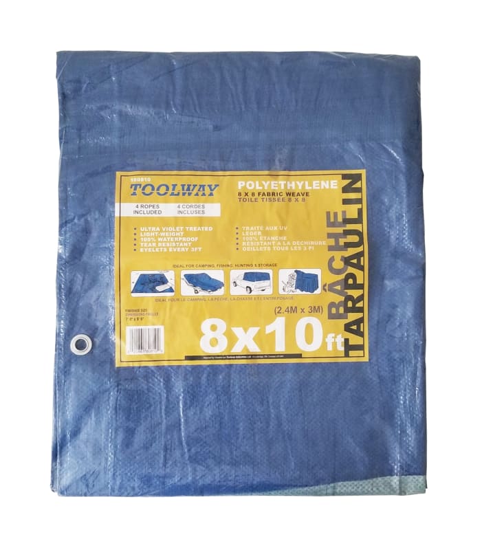 Bâche 8 pieds x 10 pieds