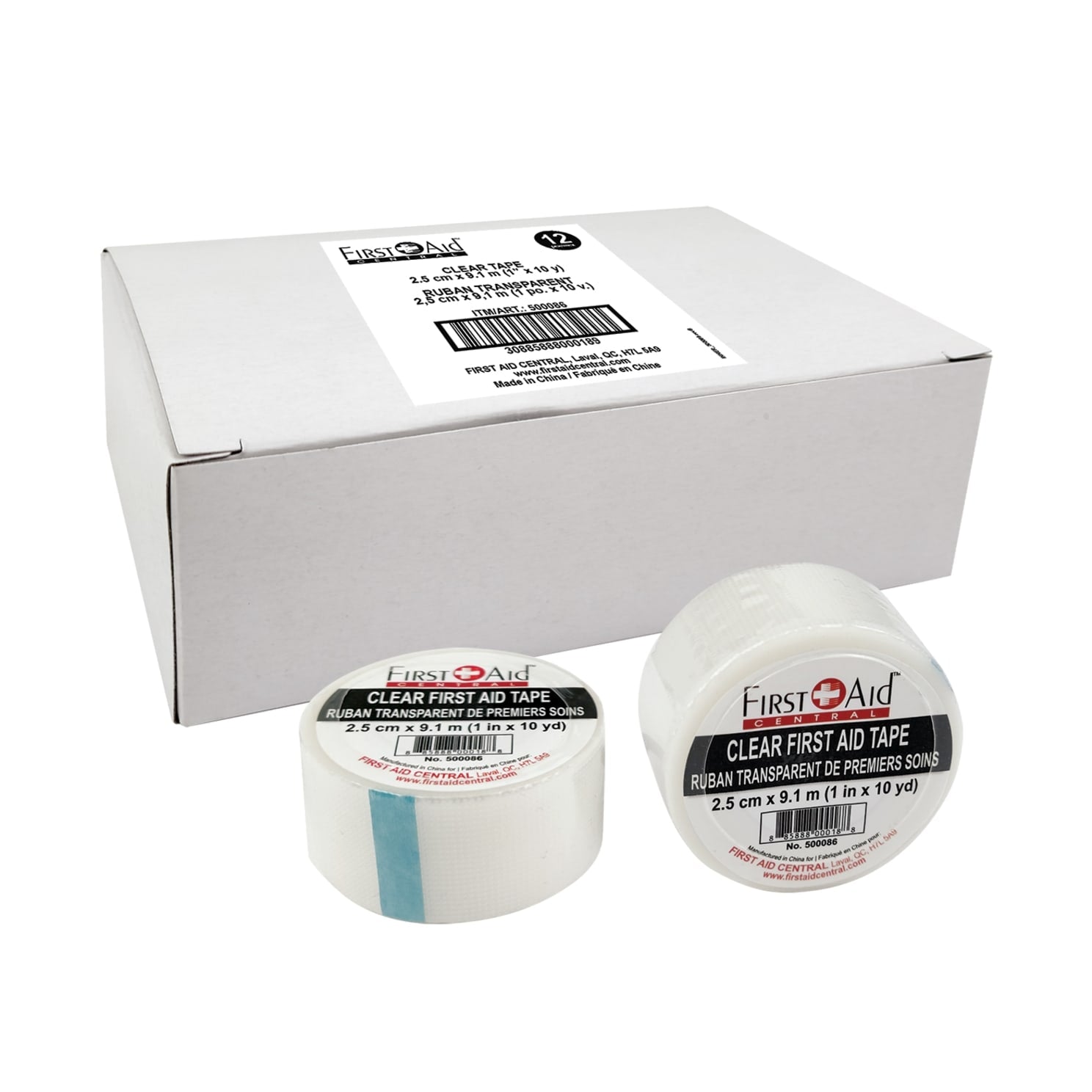 Ruban chirurgical transparent – 1" x 10 verges