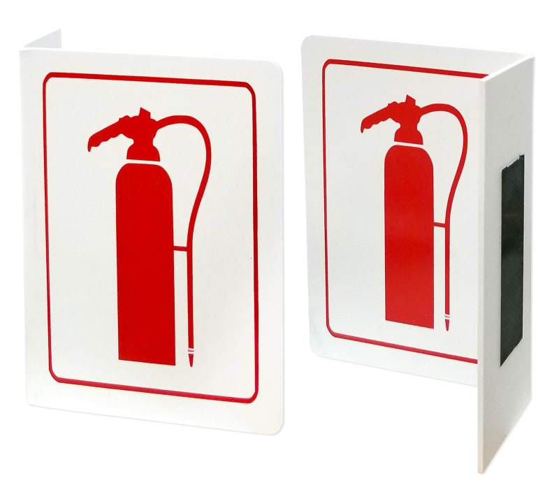 Panneau d'extincteur – Panneau de sécurité en forme de « L » – ROUGE