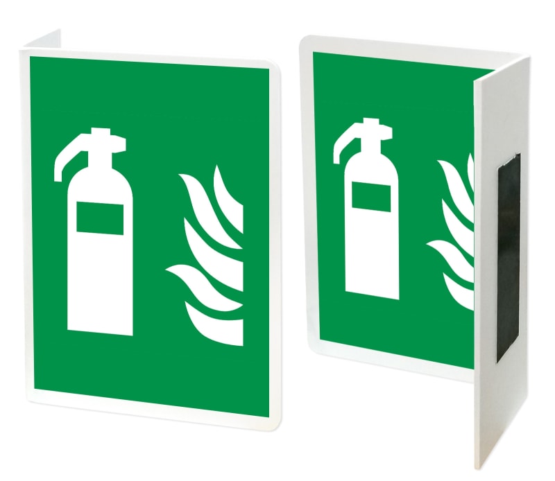 Panneau d'extincteur – Panneau de sécurité en forme de « L » – VERT