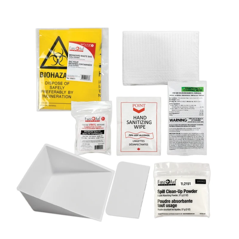 Trousse de nettoyage des déversements présentant un risque biologique – Standard
