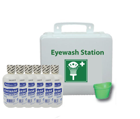 Station de lavage oculaire portable en plastique