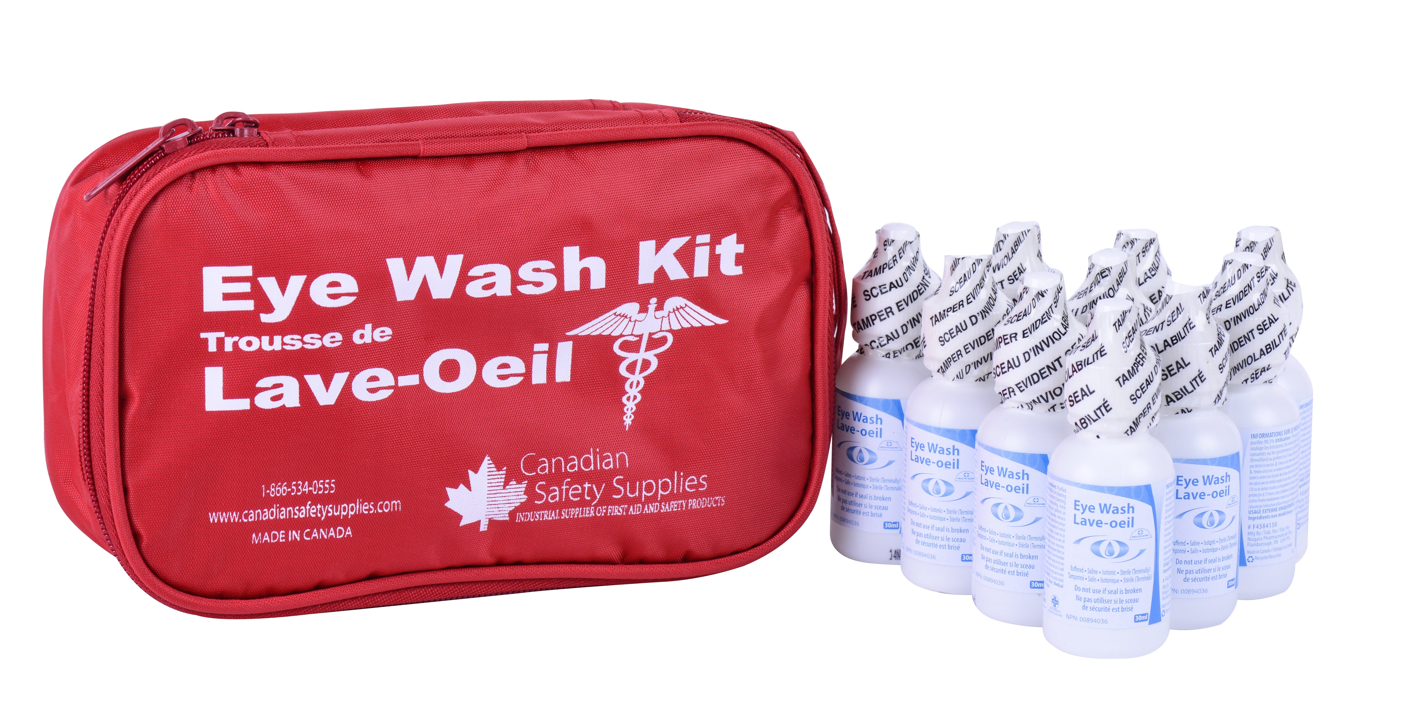 Trousse de premiers soins pour douche oculaire - Sac en nylon