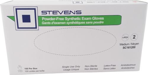 Gants d'examen Stevens en vinyle non poudrés, taille petit, boîte de 100