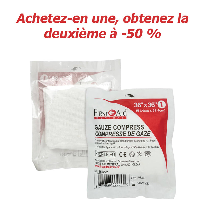 Compresse de gaze, stérile - 91,4 x 91,4 cm (36" x 36")