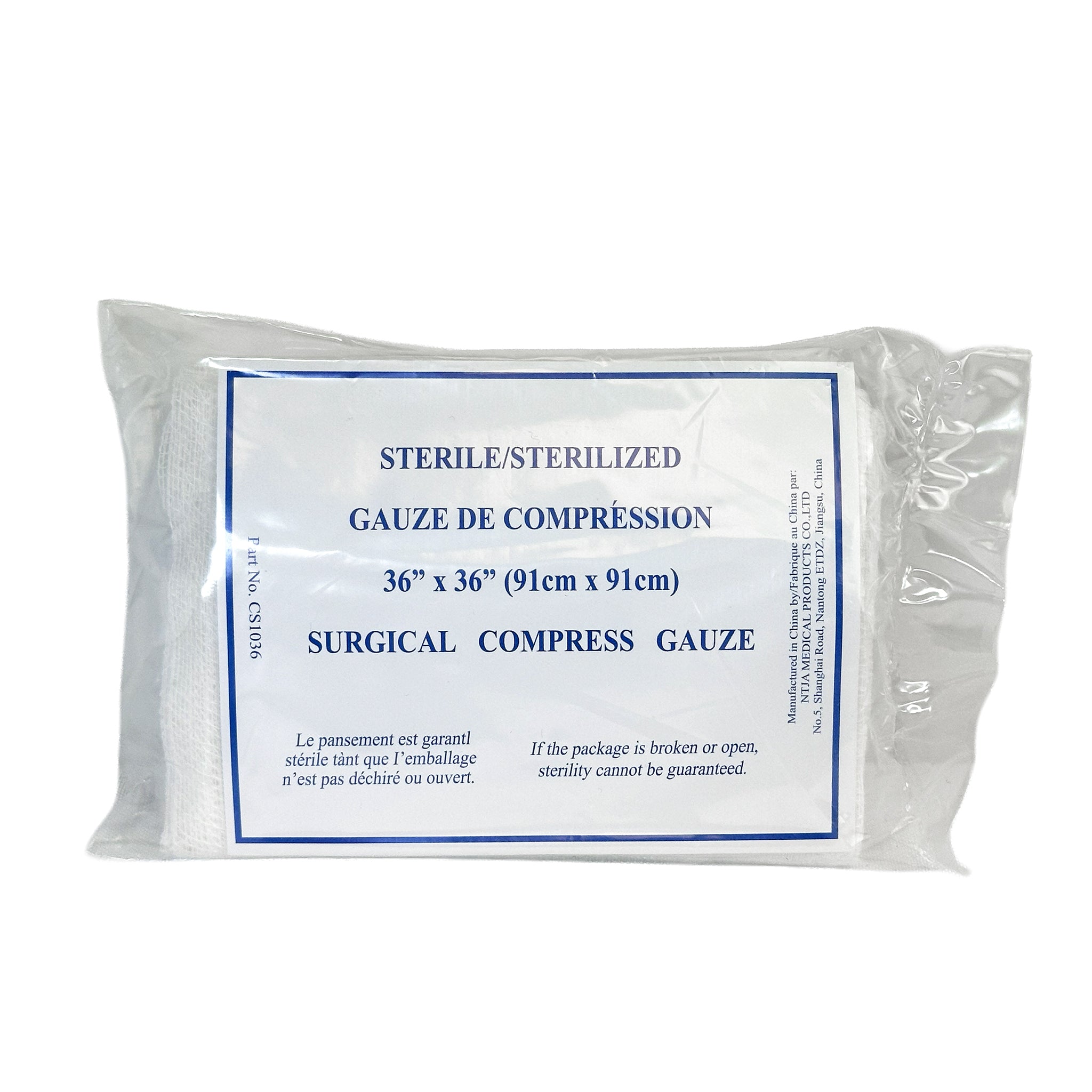 Compresse de gaze stérile - 91,4 x 91,4 cm (36 po x 36 po)