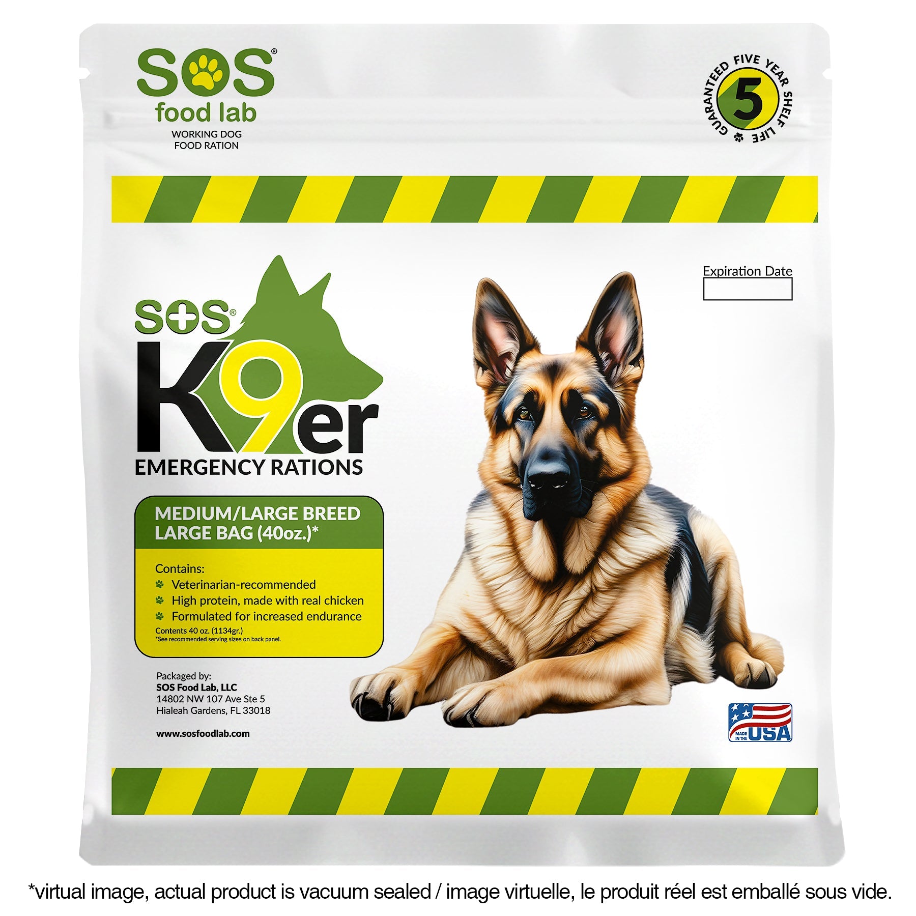 Ration Alimentaire de Secours pour Animaux – Formule Haute Énergie