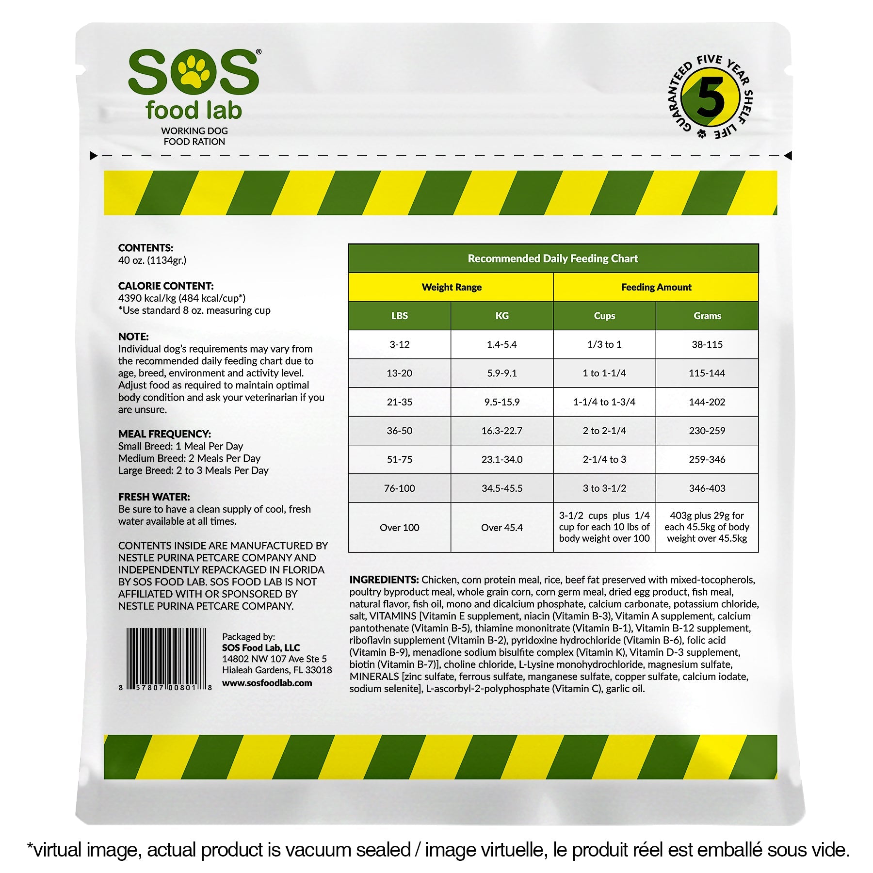 Ration Alimentaire de Secours pour Animaux – Formule Haute Énergie