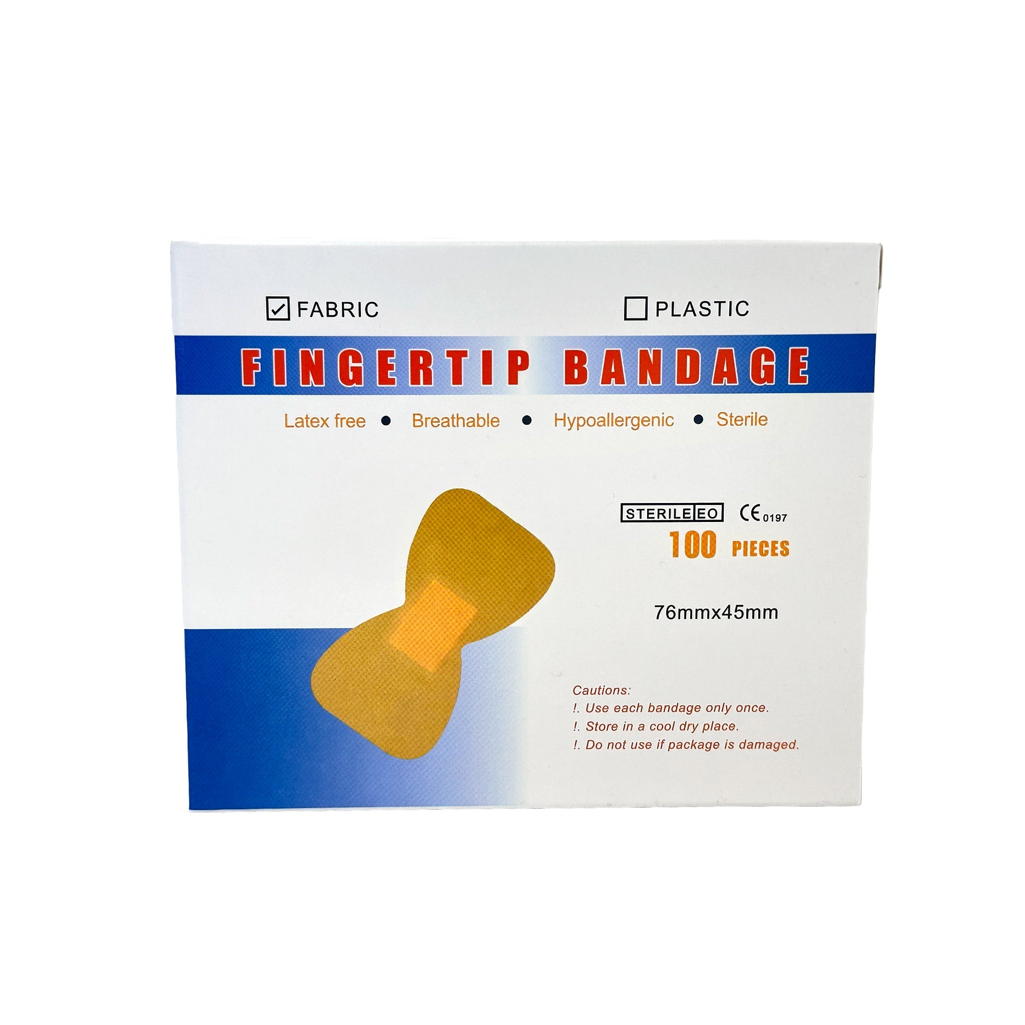Pansements en tissu pour le bout des doigts, LG, 4,4 x 7,6 cm - Boîte de 100