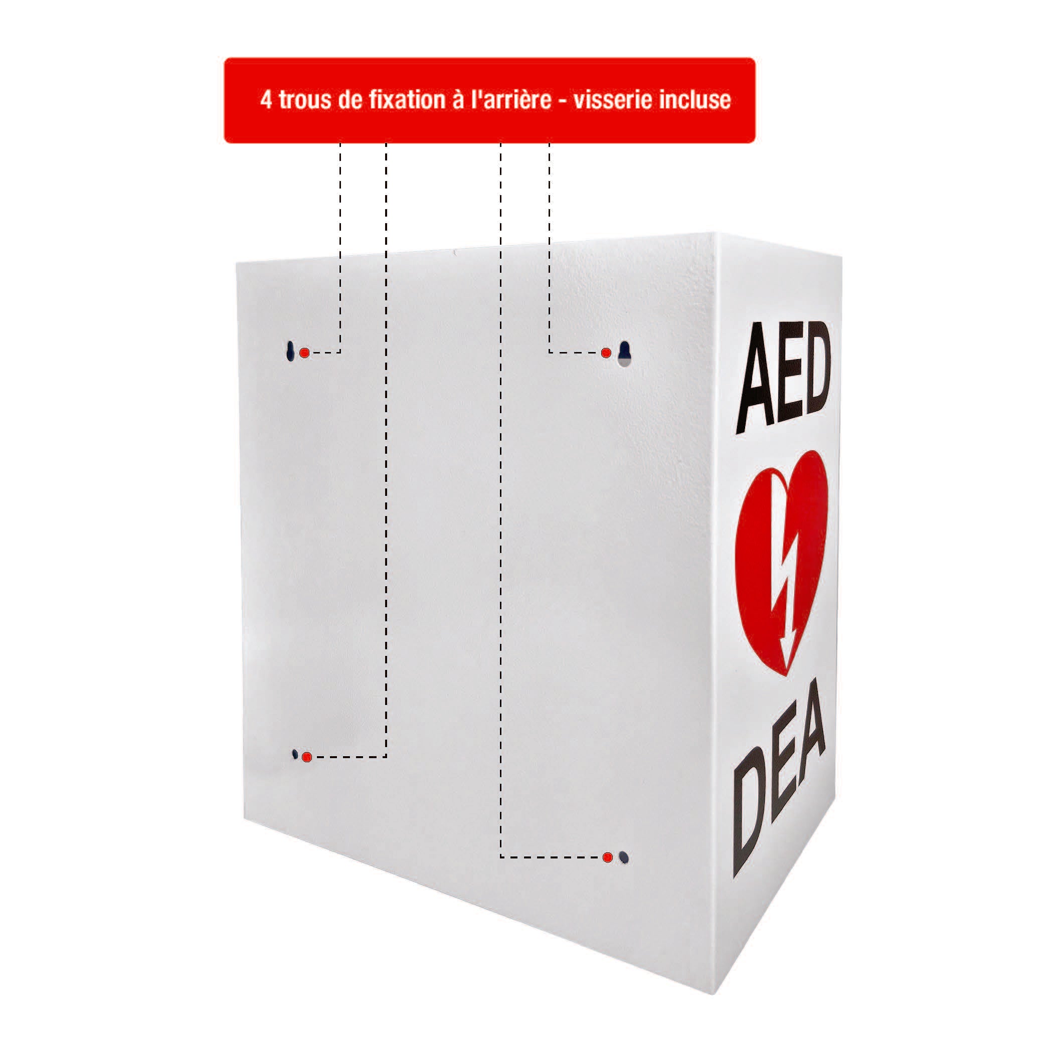 Armoire murale pour DEA – Montage en surface avec alarme de porte 90 dB