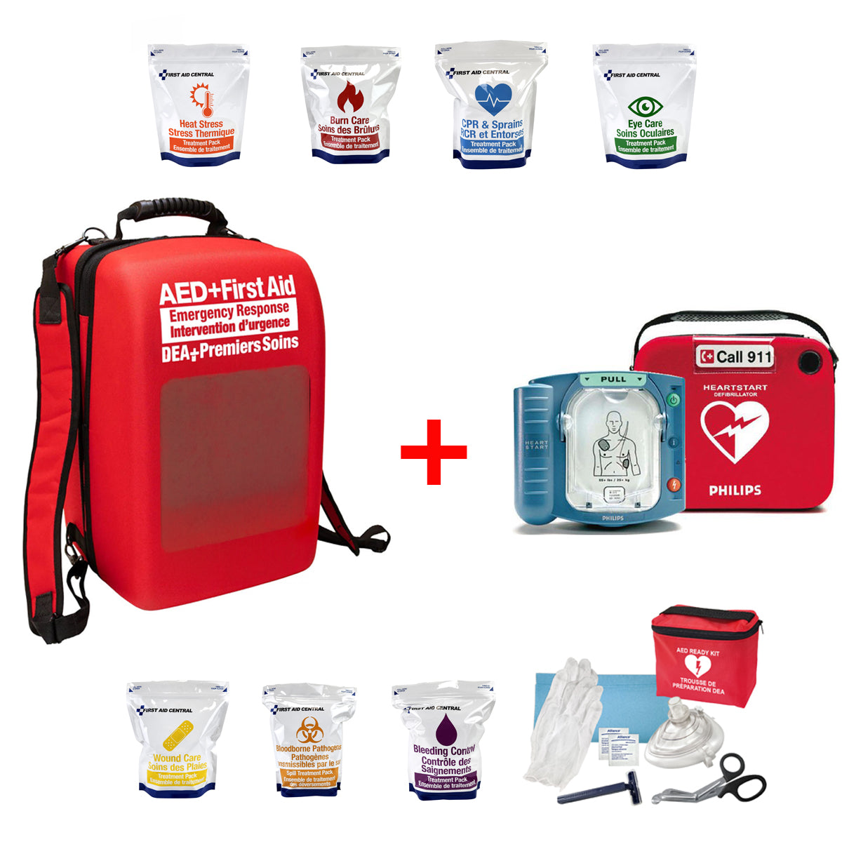 Sac à Dos de Secours Mobile avec DEA Philips HeartStart OnSite