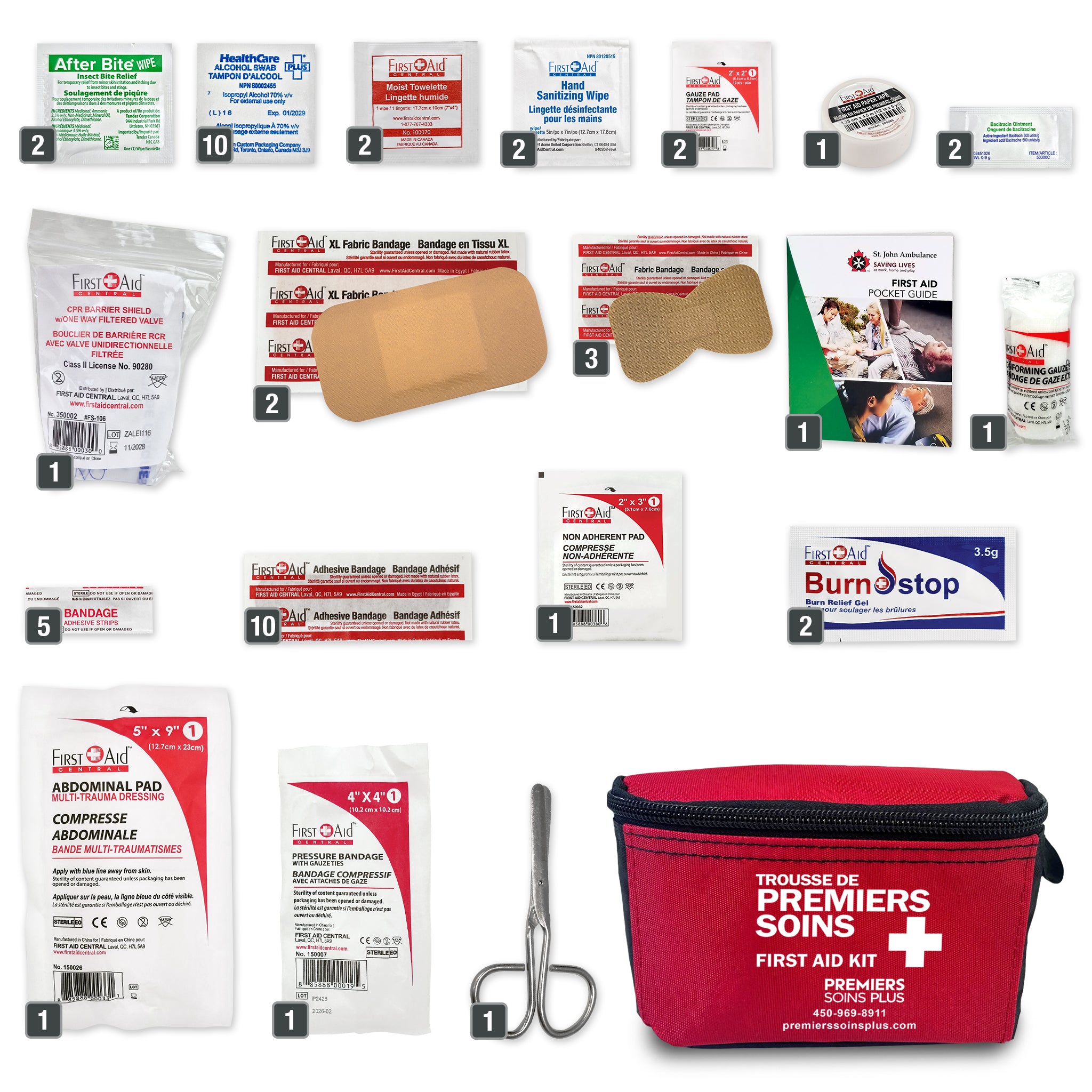 Trousse d'urgence pour 3 personnes, 72 heures