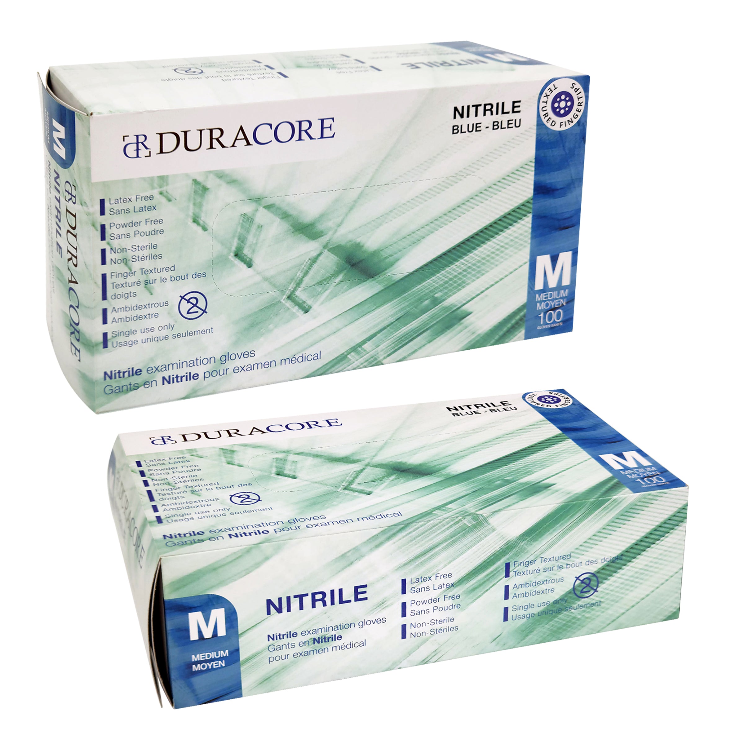 DURACORE, Gants d'examen médical en nitrile bleu, 3 mil, petit (boîte de 100)