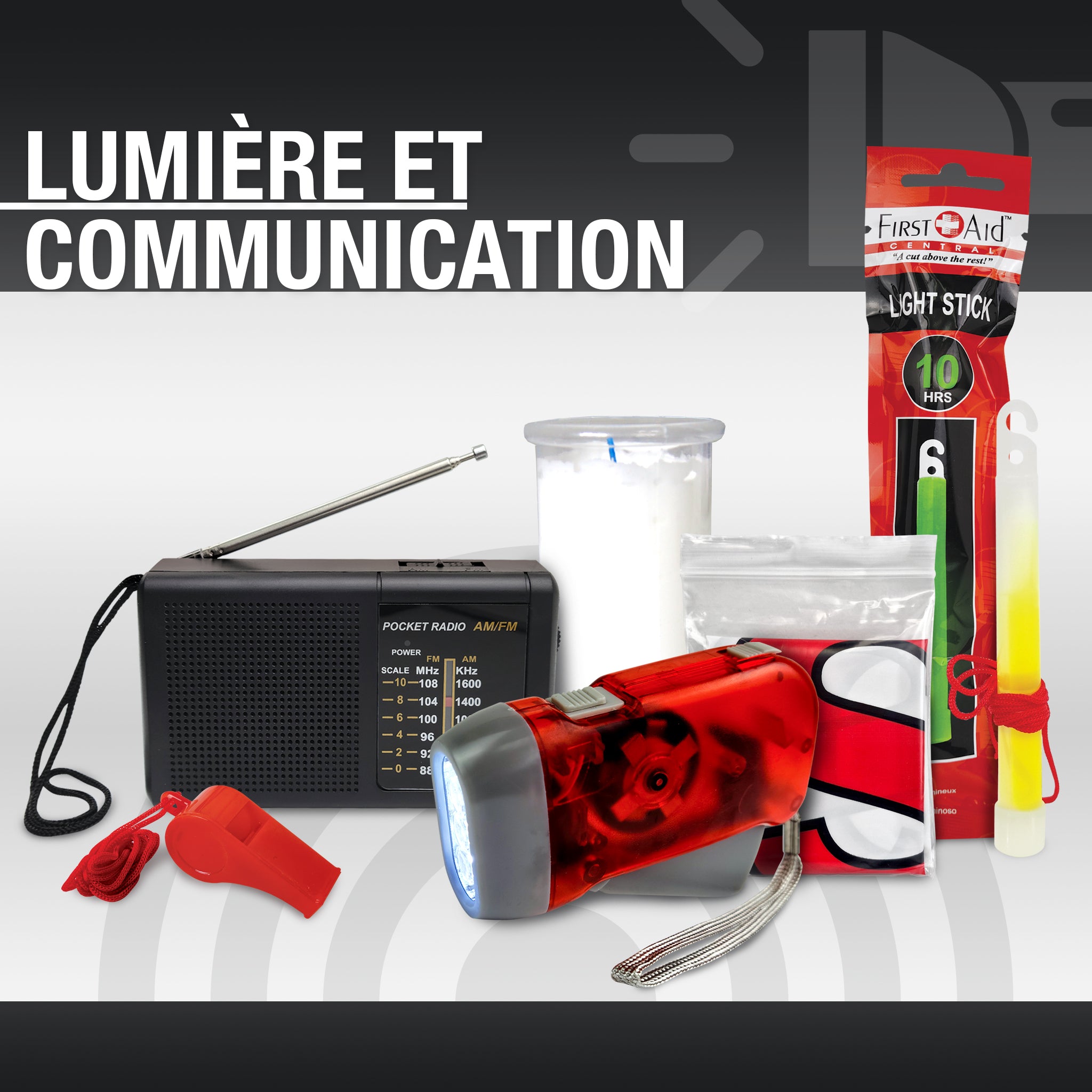 Trousse d'urgence pour 3 personnes, 72 heures