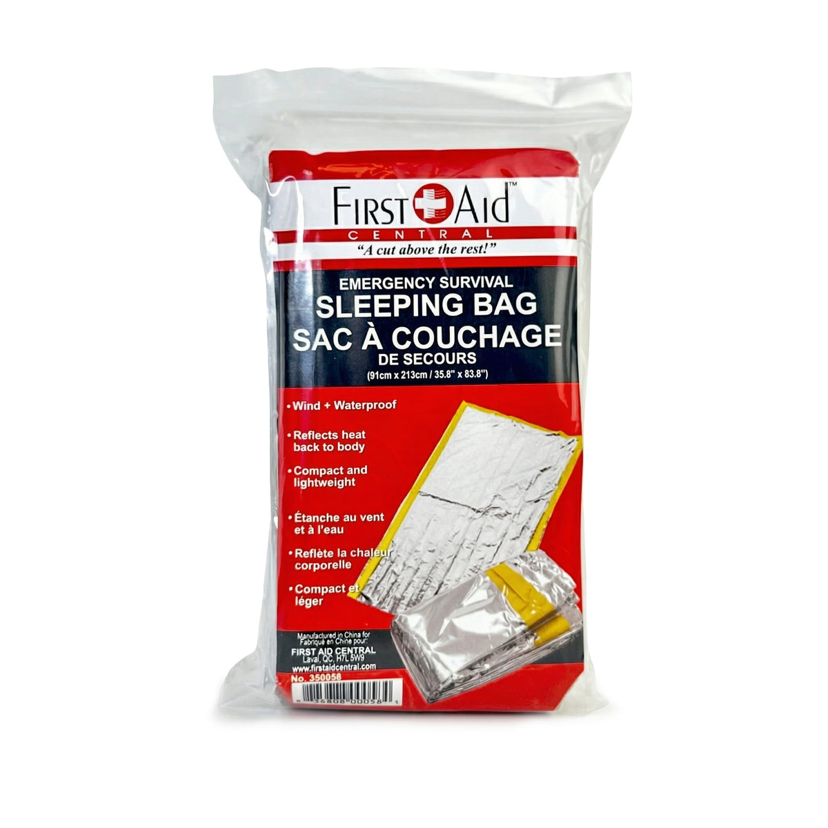Sac de couchage d'urgence en Mylar