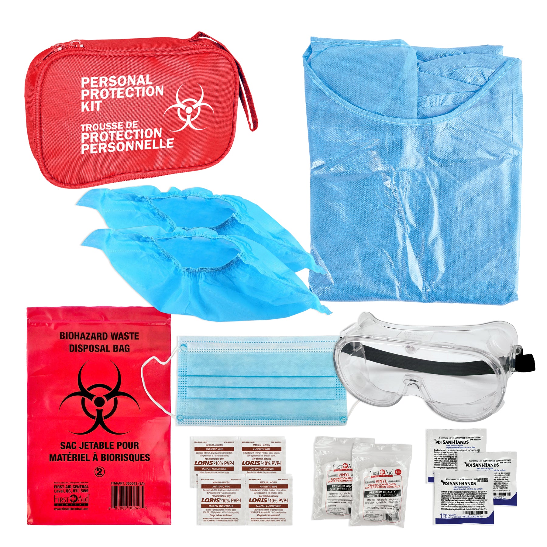Trousse d'isolement personnel pour les pandémies