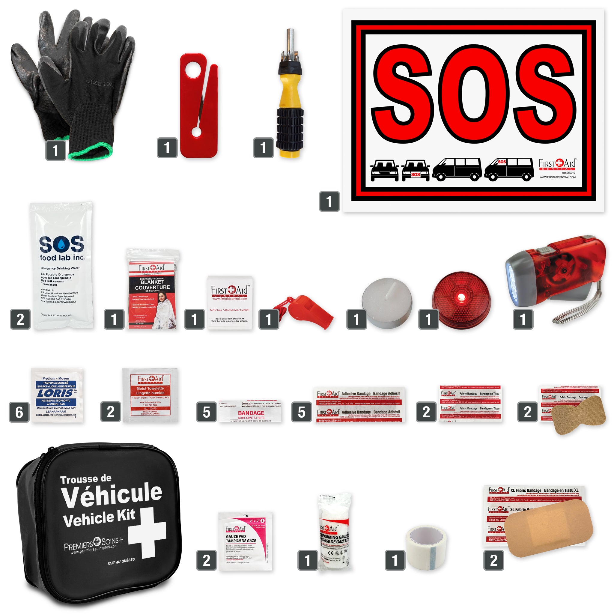 Trousse d'Urgence 72 heures - 1 personne - avec eau