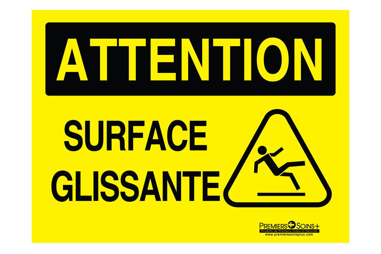 Attention - Surface glissante - Enseigne